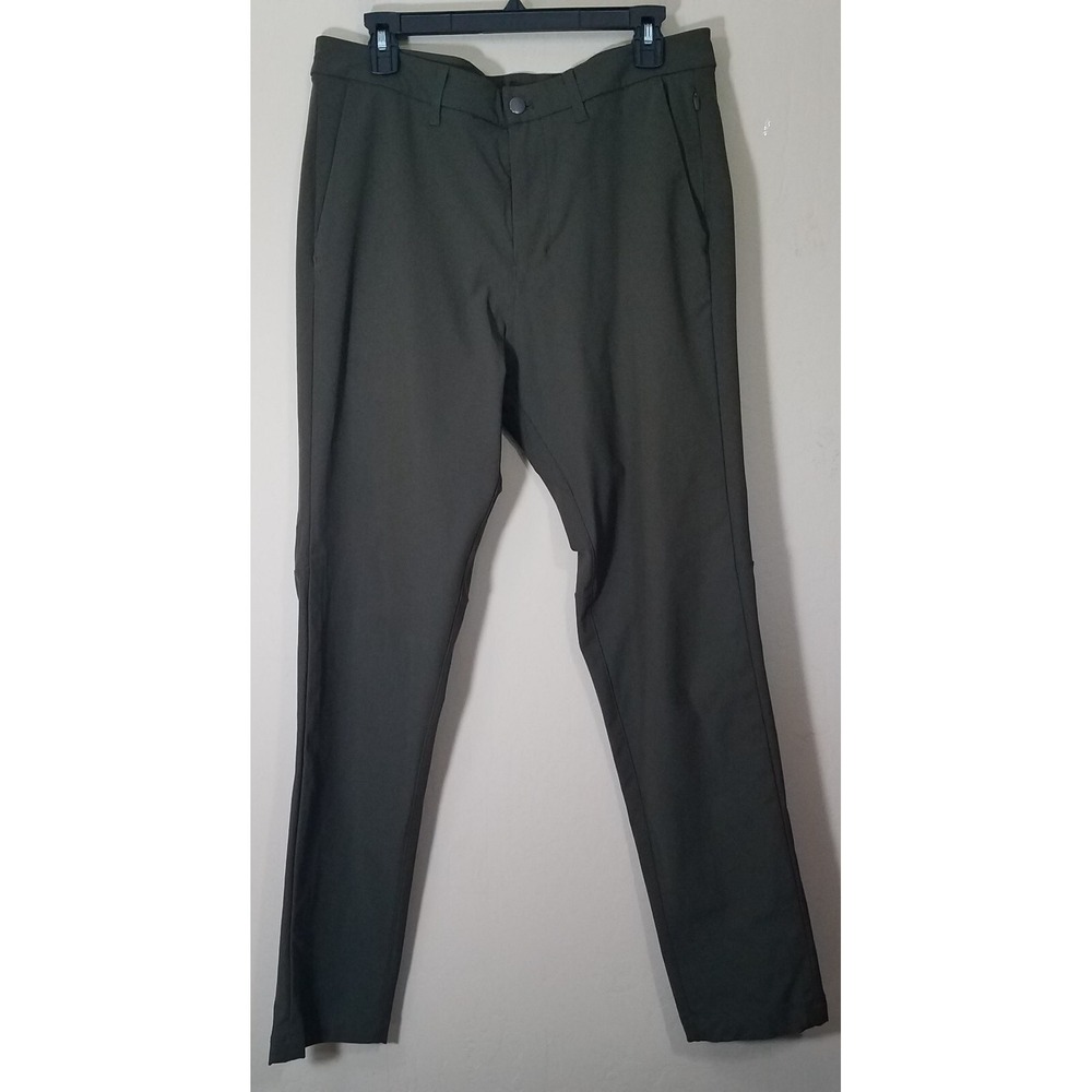 Lululemon Pants Men Size 32 Commission Slim Golf Casual LM5439S Green Athleisure